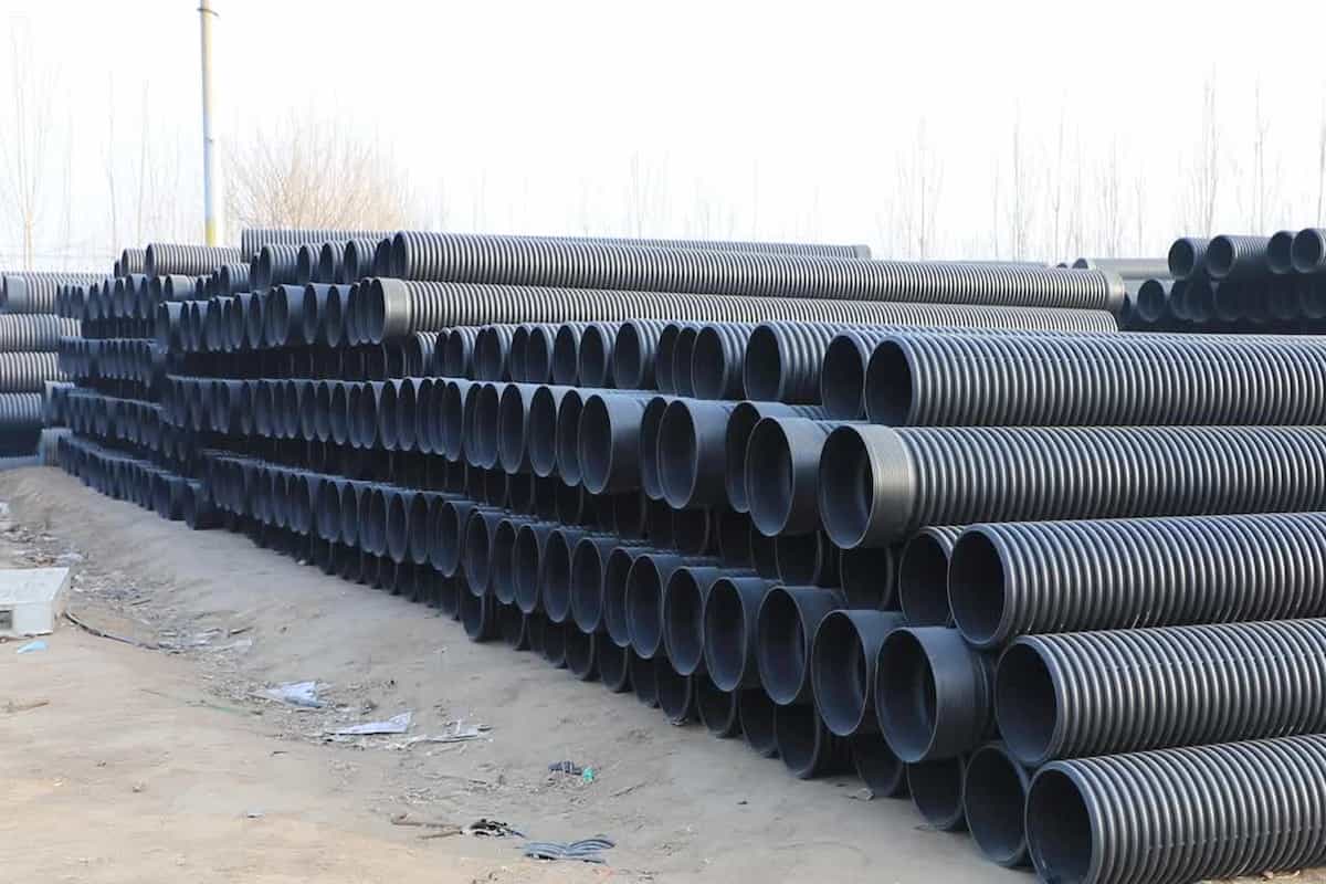  Black Corrugated Pipe (Double Walled) Grooved Surface Elastic 