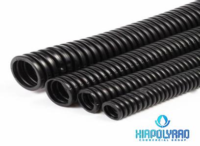 black corrugated pipe tape with complete explanations and familiarization